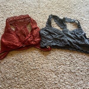 Lot of 2 lace bralettes